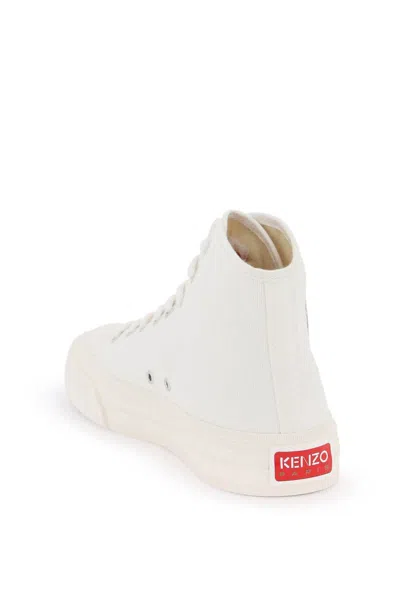 Kenzo Canvas High-top Sneakers In Bianco