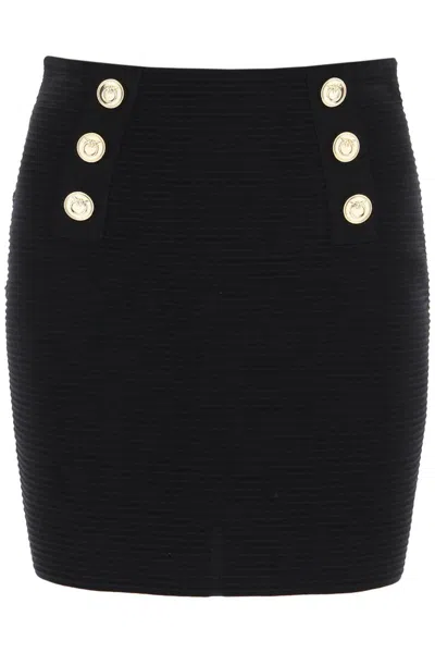 Shop Pinko Cipresso Mini Skirt With Love Birds Buttons In Nero