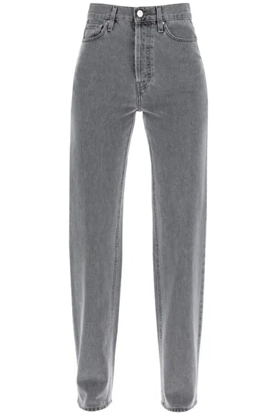 Shop Totême Classic Cut Organic Denim Jeans With L34 Length In Grigio