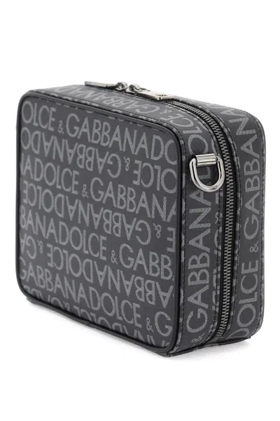 Shop Dolce & Gabbana Coated Jacquard Messenger Bag In Nero