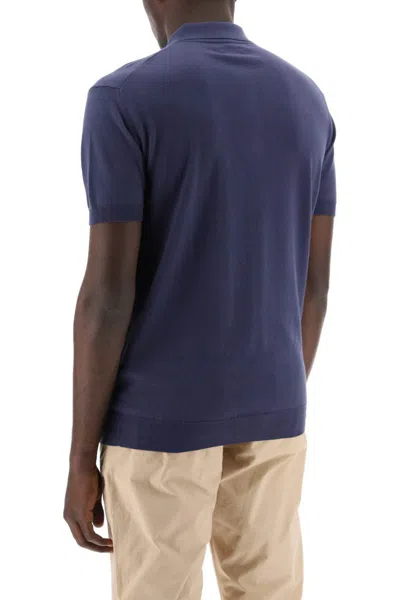 Shop Baracuta Cotton Knit Polo Shirt In Blu