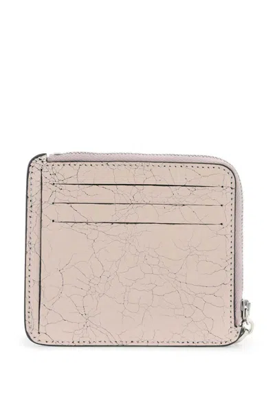 Shop Acne Studios Cracked Leather Wallet With Distressed In Rosa