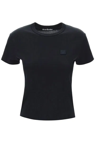 Shop Acne Studios Crew-neck T-shirt With Logo Patch In Nero