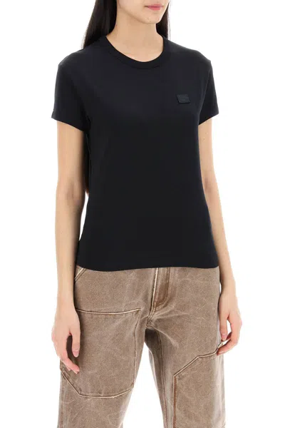 Shop Acne Studios Crew-neck T-shirt With Logo Patch In Nero