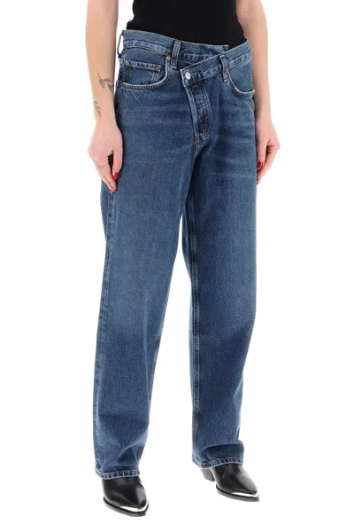 Shop Agolde Criss Cross Jeans In Blu