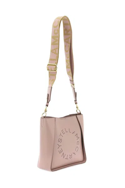 Shop Stella Mccartney Crossbody Bag With Perforated Stella Logo In Rosa
