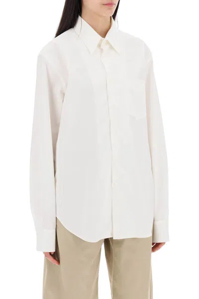 Shop Mm6 Maison Margiela Cut-out Shirt With Open In Bianco