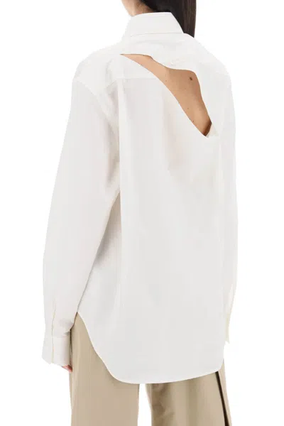 Shop Mm6 Maison Margiela Cut-out Shirt With Open In Bianco
