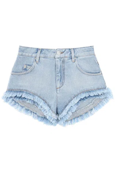 Shop Isabel Marant Eneidao Denim Hot Pants In Blu