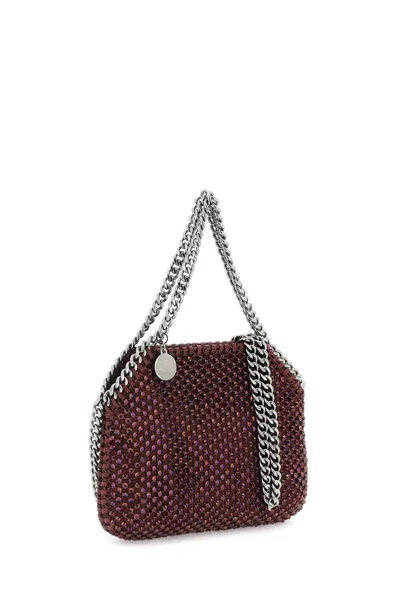 Shop Stella Mccartney Falabella Mini Bag With Mesh And Crystals In Viola