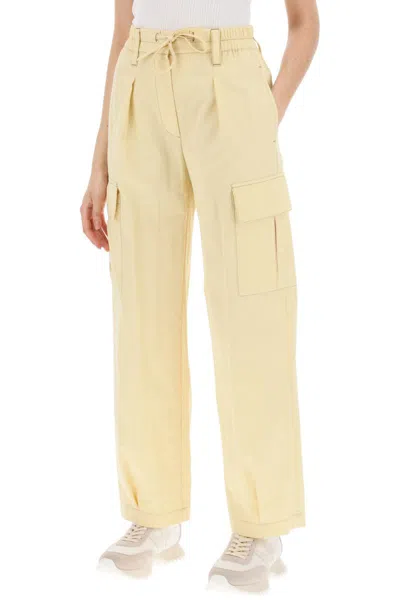 Shop Brunello Cucinelli Gabardine Utility Pants With Pockets And In Giallo