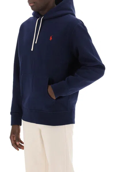 Shop Polo Ralph Lauren Hoodie In Fleece-back Cotton In Blu