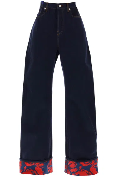 Shop Burberry Japanese Denim Curved Leg Jeans In 10 Words In Blu
