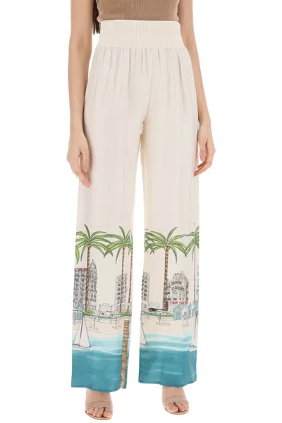 Shop Mvp Wardrobe La Croisette Satin Pants For In Bianco