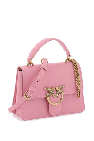 Shop Pinko Love One Top Handle Mini Light Bag In Rosa