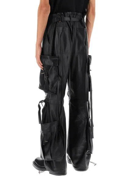 Shop Darkpark Luis Lamb-leather Cargo Pants In Nero