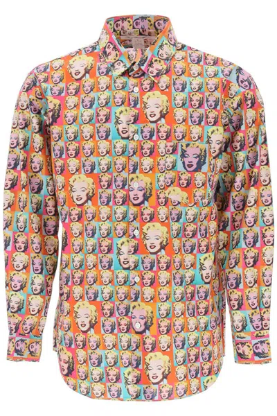 Shop Comme Des Garçons Marilyn Monroe Printed Shirt In Multicolor