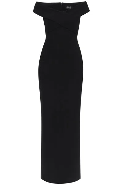 Shop Solace London Maxi Dress Ines With In Nero