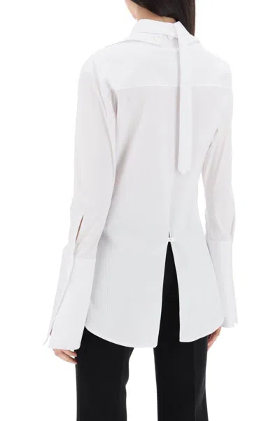 Shop Courrèges Modular Cotton Poplin Shirt In Bianco