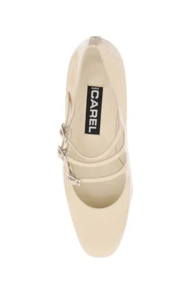 Shop Carel Paris Patent Leather Kina Mary Jane In Beige
