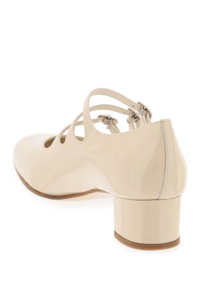 Shop Carel Paris Patent Leather Kina Mary Jane In Beige