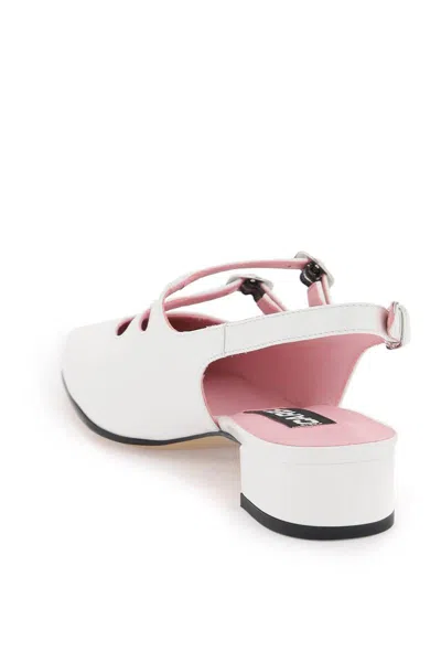 Shop Carel Paris Patent Leather Pêche Slingback Mary Jane In Bianco