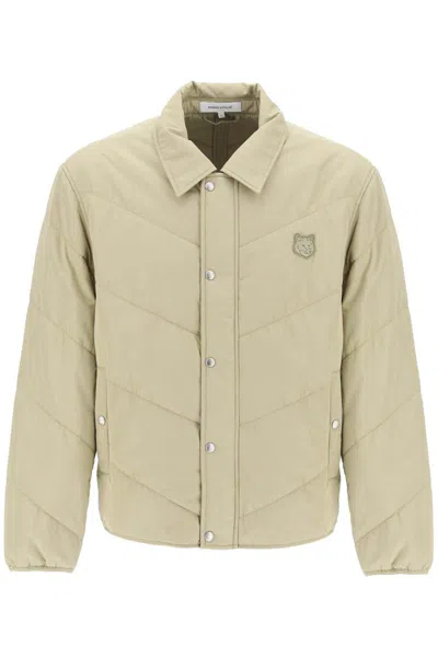 Shop Maison Kitsuné Quilted Jacket In Brown