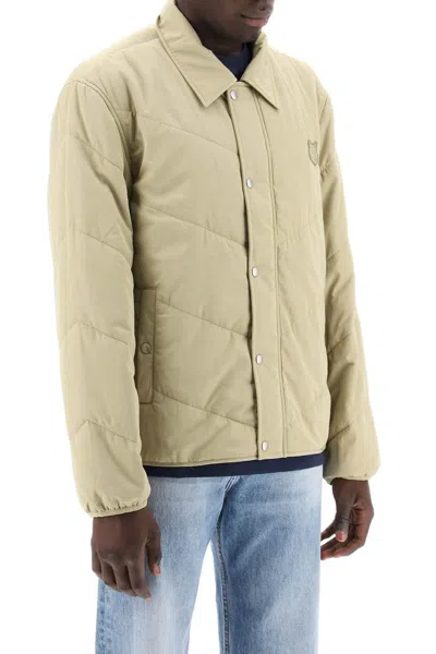 Shop Maison Kitsuné Quilted Jacket In Brown
