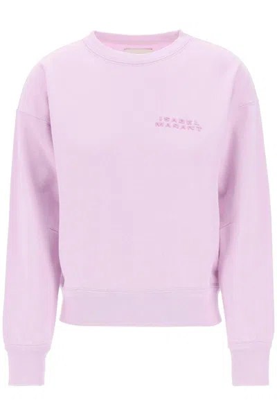Shop Isabel Marant Shad Sweatshirt With Logo Embroidery In Rosa