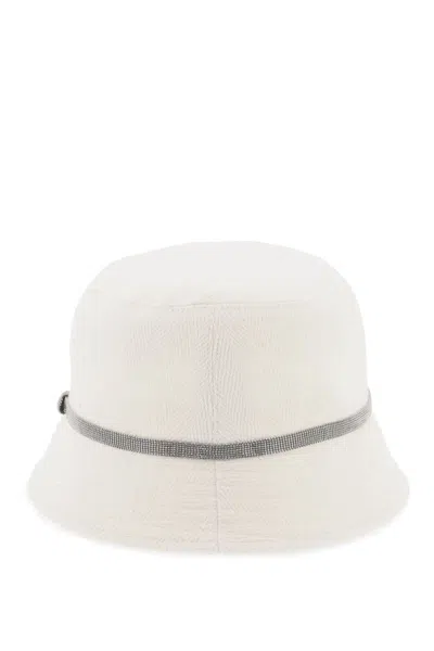 Shop Brunello Cucinelli Shiny Band Bucket Hat With In Bianco