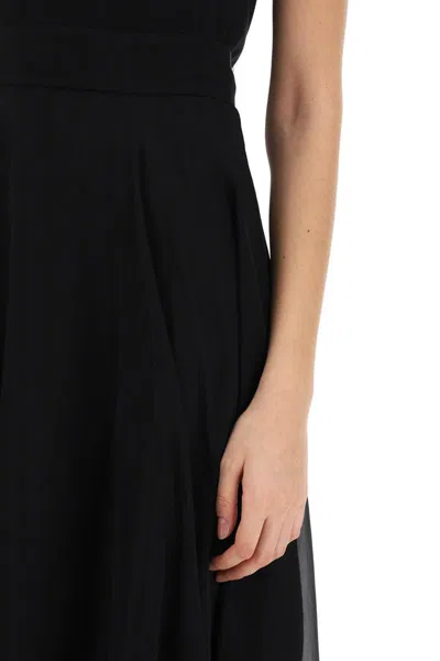 Shop Dolce & Gabbana Silk Flared Skirt With Wheel In Nero