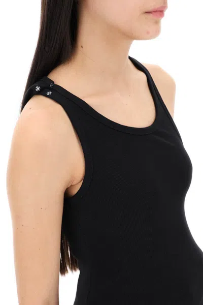 Shop Mm6 Maison Margiela Sleeveless Top With Back Cut In Nero