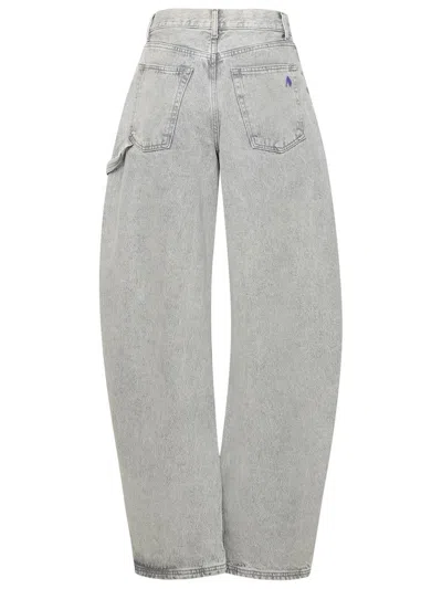 Shop Attico The  'effie' Grey Cotton Jeans