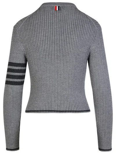 Shop Thom Browne '4 Bar' Grey Virgin Wool Sweater