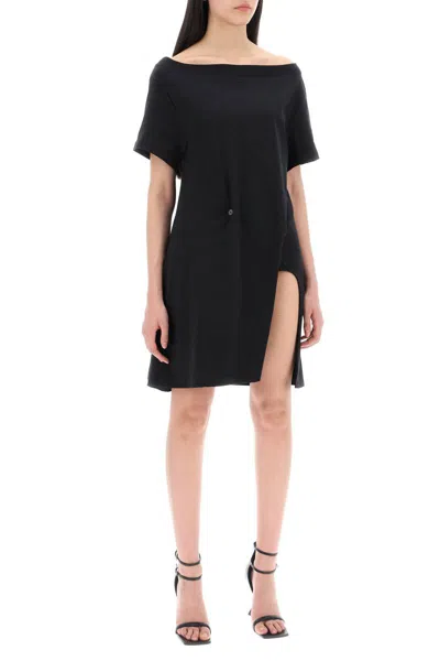 Shop Courrèges Twisted T-shirt Mini Dress In Nero