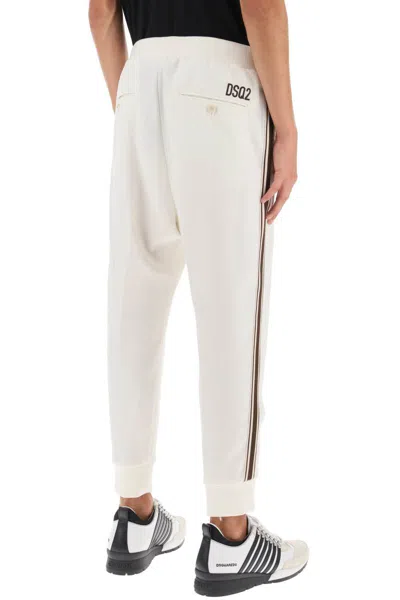Shop Dsquared2 Wool Blend Tailored Jog Pants In Bianco