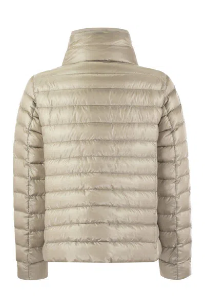 Herno Reversible Jacket In Ultralight Nylon In Champagne/light Blue