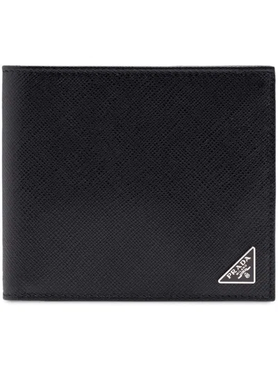 Shop Prada Triangle-logo Bifold Wallet In Nero