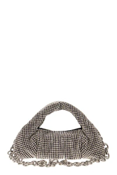 Shop Stuart Weitzman The Moda Shine Mini - Hand Bag With Crystals In Silver