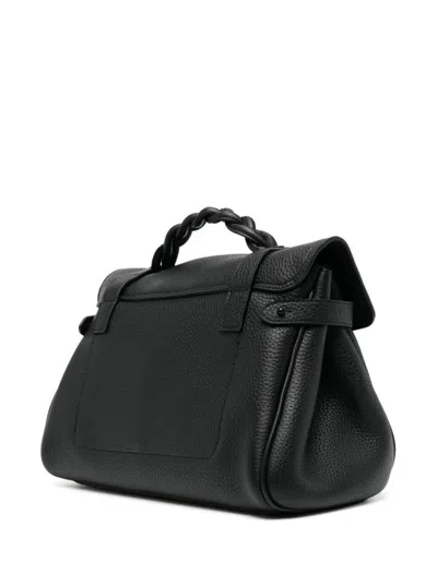 Shop Mulberry Alexa Heavy  Black Leather Handbag  Woman