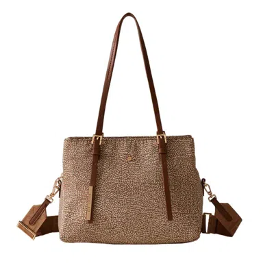 Shop Borbonese Borsa Shopping Large C/t Bags In 994 Beige/marrone