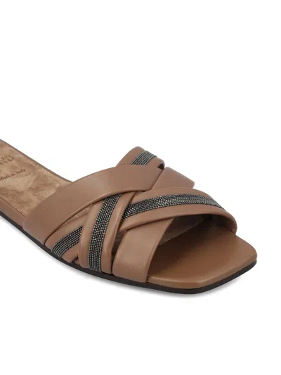 Shop Brunello Cucinelli Sandals In Tawny