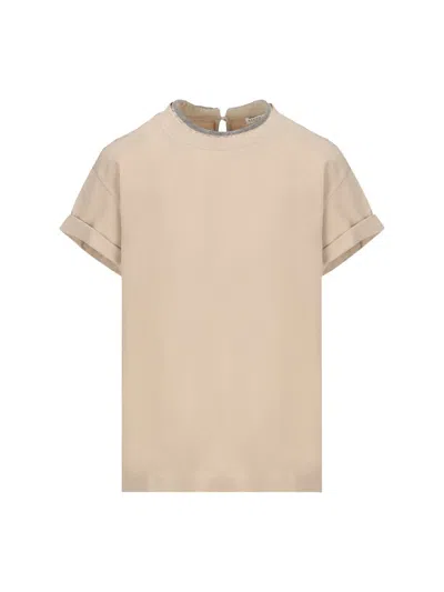 Shop Brunello Cucinelli T-shirt And Polo In Beige