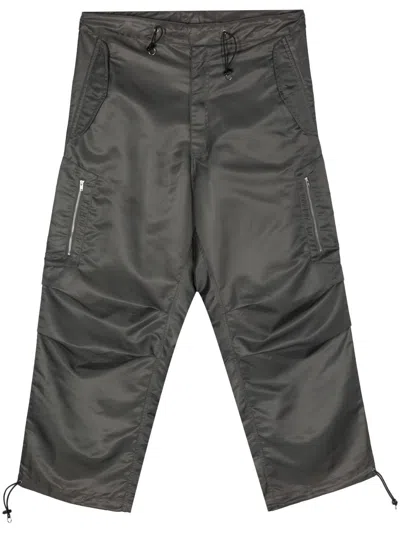 Random Identities Gathered-detail Drawstring Trousers In 1 Grey