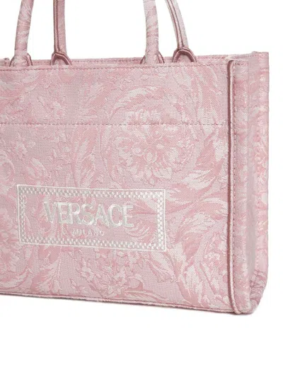 Shop Versace Bags In Pale Pink-english Rose-