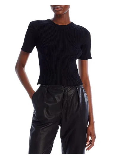 Shop Lvir Womens Ribbon Ribbed Knit Blouse In Black