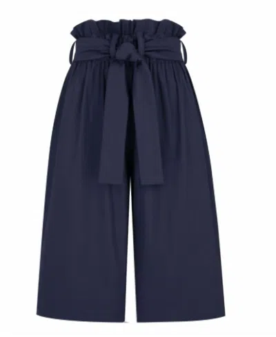 Shop Monica Nera Blossom High Waist Shorts In Navy In Blue