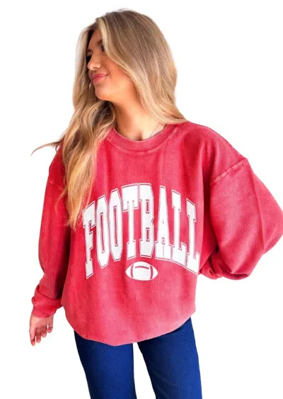 Shop Charlie Southern Football Corded Sweatshirt In Red