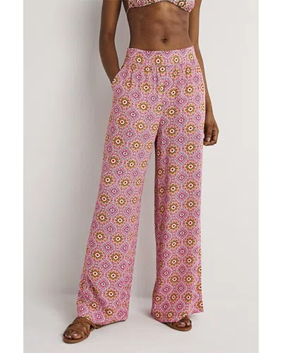 Shop Boden Grace Crinkle Wide Leg Trouser In Pink