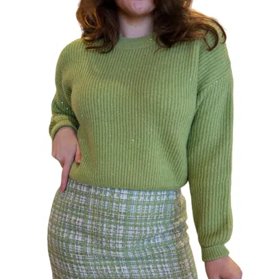 Shop Lucy Paris Margo Glitter Sweater In Green